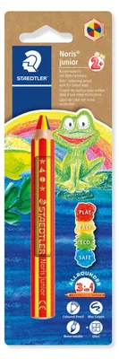 Produktbild von STAEDTLER Noris junior 1403 3 in 1 Kindermalstift Blisterkarte mit 1 Regenbogenstift