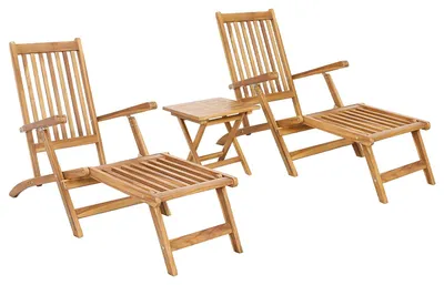 Image de vidaXL : 2 chaises pliantes avec table, bois massif teck, couleur naturelle