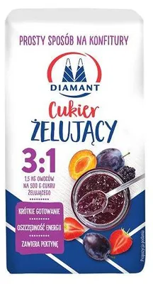 CUKIER ŻELUJĄCY 3:1 NA 1,5kg OWOCÓW DIAMANT Z PEKTYNĄ 500G