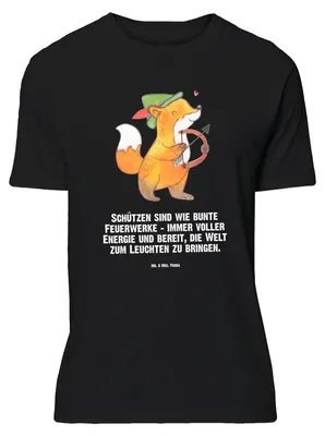 Produktbild von Mr. & Mrs. Panda Größe L T-Shirt Schütze Astrologie - Schwarz - Geschenk, Tshirt, Geburtstagsgeschenk, mit Spruch, Sternzeichen, Shirt, Geschenkidee, Tierkreiszeichen