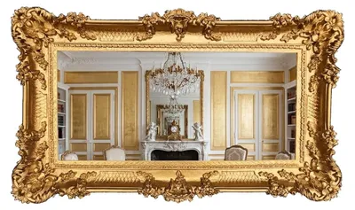 Obrázok produktu pre Antik zlaté nástenné zrkadlo 96x57 cm s ornamentmi