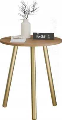 Zdjęcie produktu dla Kawowy Okrągły Stolik Ława Loft Industrial Salon 55 cm
