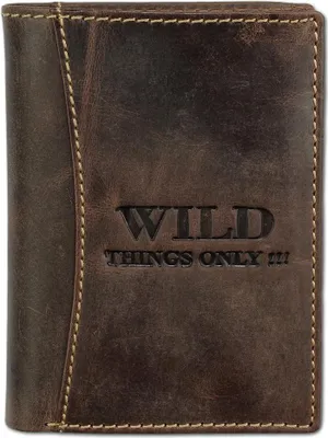 Zdjęcie produktu dla Wild Things Only brązowy skórzany portfel zapinany na zatrzask OPJ100N
