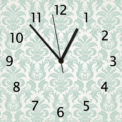 Produktbild von Wallario Design Wanduhr Königliche Schnörkelei in weiß und grün aus Echtglas, Größe 30 x 30 cm