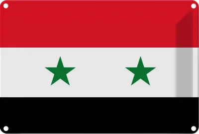 Produktbild von vianmo Blechschild 20x30 cm Syriens Syria Flagge Fahne Wappen