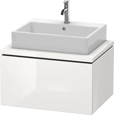 Produktbild von Konsolenunterschrank L-CUBE 400x720x547mm weiß hochglanz weiß hochglanz