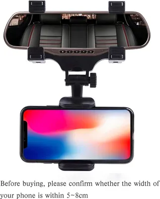 Produktbild von Handy-Halterung Autotelefonhalter-Rückspiegel, universeller schwenkbarer und einziehbarer Handyhalterspiegel, 360 Grad verstellbar, Rückspiegel,
