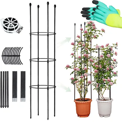 Imagen del producto de Solidchoice - Obelisco de soporte para plantas trepadoras - 146 cm