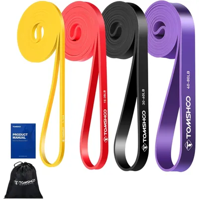 Produktbild von Fitnessbänder Terrabänder Resistance Bands Set 4/5 Stück Widerstandsbänder mit Aufbewahrungstasche Türanker Mehrere Widerstandsstufen Fitnessbänder