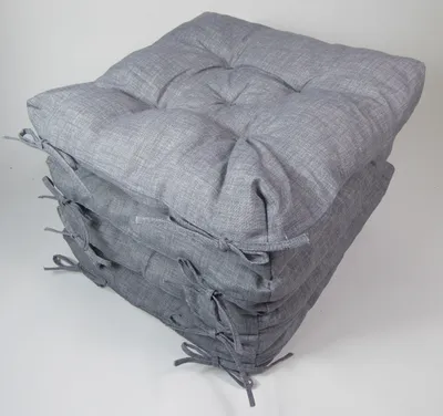 Produktbild von Rattani Set 4 x Stuhlkissen/Sitzkissen Klara 42 x 42 cm Dicke 8 cm, Stoff LONETA Nuevo Dark Grey