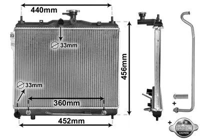 Produktbild von VAN WEZEL 82002102 Kühler Wasserkühler Motorkühler für HYUNDAI GETZ (TB)