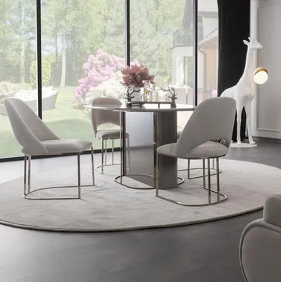 Produktbild von Esszimmergruppe Essgruppe Esszimmer Set Esstisch 4x Stühle Hochglanz
