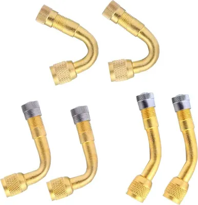 Produktbild von 6 Stück Ventilverlängerung, Ventil Verlängerung, Professionell Ventilverlängerung Adapter, 45 Grad, 90 Grad, 135 Grad Reifen Ventil Verlängerung für Auto LKW Motorrad Fahrrad Roller