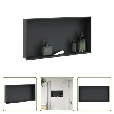 Immagine prodotto di The Living Store Piatto doccia nero opaco 62x32x9 cm in acciaio inox