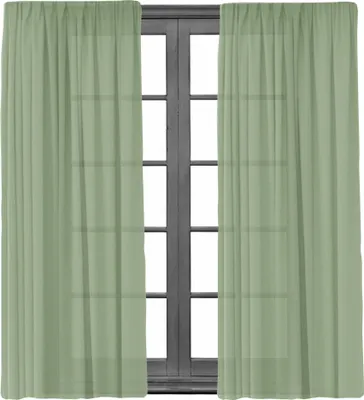 Produktbild von 2 Stück Gardine mit Kräuselband Blickdicht Leinen Look 140x245cm Vorhänge Gardinen Vorhang Universalband für Schiene Hellgrün 2er Pack