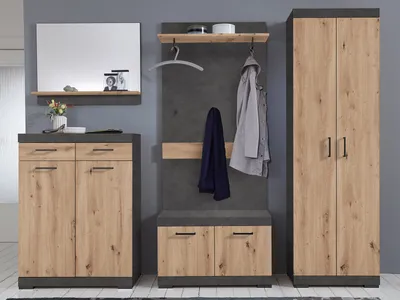 Produktbild von Garderobe Dielengarderobe Standgarderobe Garderobenset Flurmöbel "Birkenhead I"