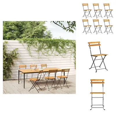 Produktbild von vidaXL Klappbare Gartenstühle 6 Stk. Stahl und Massivholz Akazie -  Gartenstühle
