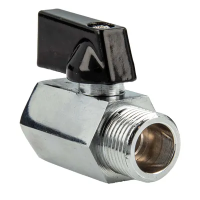 Produktbild von tecuro MINI Kugelhahn Innengewinde Rp 1/2 Zoll x Außengewinde G 1/2 Zoll, Messing verchromt
