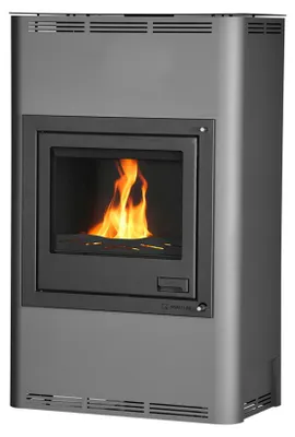 Image de HS FLAMINGO poêle-cheminée AQUAFLAM 25 avec échangeur de chaleur régulation manuelle gris