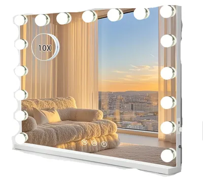 Immagine prodotto di Specchio da trucco con illuminazione – Specchi "Hollywood" per il tavolo da trucco, con 17 luci LED dimmerabili