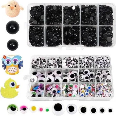 Image de Yeux noirs en cabochon pour poupées ours