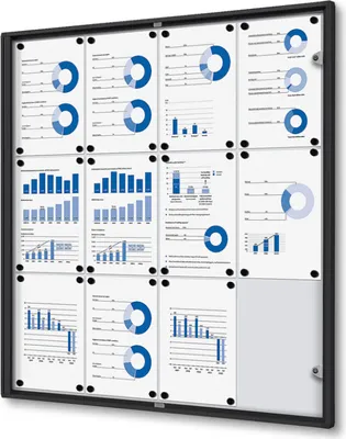 Produktbild von Showdown Displays Schaukasten für Innen - Economy - 12x DIN A4 - Schwarz