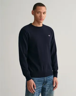 Image de Gant Superfine Lambswool Pullover Blue L Man Blue L