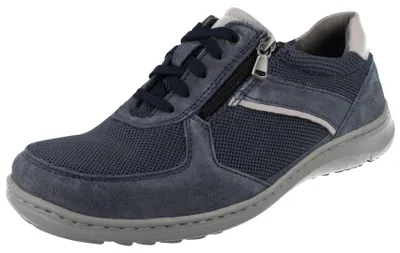Produktbild von WALDLÄUFER H-Herwig Herren Schnürschuhe blau grau Veloursleder Mesh - Größe: UK 7.5