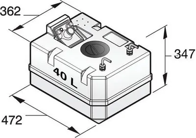 Immagine prodotto di VETUS Serbatoio per gasolio da 40 litri per tubo Ø 8 mm