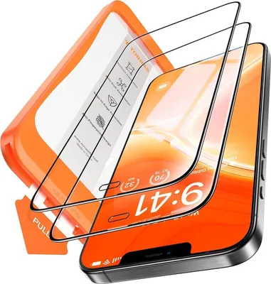 Produktbild von TORRAS iPhone 12/12 Pro Panzerglas Schutzfolie 9H+ - 2 Stück anti-Fingerabdruck