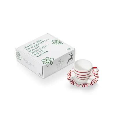 Obrázek produktu pro Gmundner Keramik Rotgeflammt Espresso für Dich/2tlg.im Geschenkk.