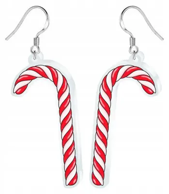 Produktbild von ENTER-TOM Weihnachts-Ohrringe Acryl Zuckerstangen-Druck