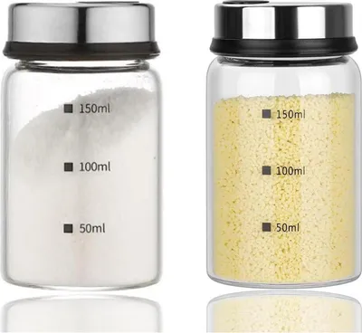 Produktbild von Gewürzgläser mit Drehdeckel, 150ml Borosilikatglas, 3 Arten von Gewürzlöchern