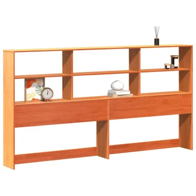 Produktbild von vidaXL Kopfteil mit Stauraum Wachsbraun 180 cm Massivholz Kiefer