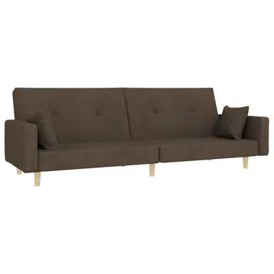 Obrázek produktu pro 2místná rozkládací pohovka se 2 polštáři taupe textil