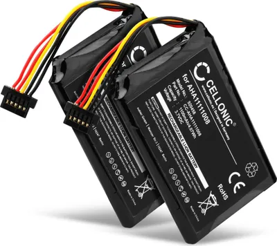 Produktbild von CELLONIC 2x Akku für Navigation Kompatibel mit TomTom Go 6000, Go 5100, Go 5000, VFAD - (1100mAh, 3.7V)