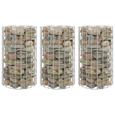 Immagine prodotto di vidaXL Gabbioni per letti rialzati 3 pz. Acciaio zincato rotondo Ø30x50 cm
