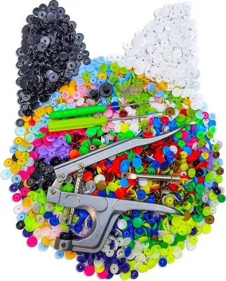 Produktbild von Plastikdruckknöpfe Set 24 Farben Nähen Basteln