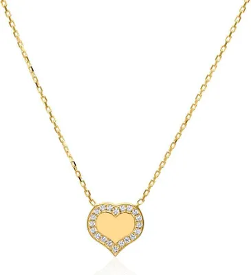 Produktbild von Herzkette für Damen von Unique aus 375er Gold mit Zirkonia