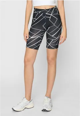 Obrázok produktu pre Urban Classics TB4346A | Dámske cyklistické šortky AOP 2-Pack - Farba: geometric black+black - Veľkosť: S