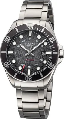 Regent BA-857 Herrenuhr Titan 20 Bar Wasserdicht Schwarz 1
