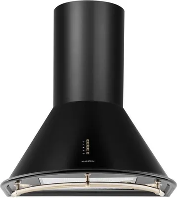 Produktbild von Klarstein Noir - Retro digestor, dsávací digestor, nehrdzavejúca oceľ, 60 cm, prietok 430 m³/h, 3 stupne výkonu, režim odsávania, možnosť recirkulácie, matná čierna