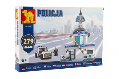 Obrázok produktu pre Stavebnice Dromader Policie Stanice+Auto 279ks v krabici 32x22x5cm