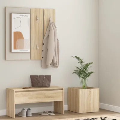 Zdjęcie produktu dla Zestaw mebli do przedpokoju The Living Store Materiał drewnopochodny dąb Sonoma