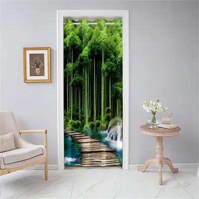 Immagine prodotto di Tenda per porta, oscurante, con occhielli, dimensioni 117x138 cm, colore verde