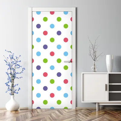 Produktbild von Dekorative Türposter selbstklebend Klebefolie Wandaufkleber Türaufkleber Bunte Punktmuster 77 x 200 cm