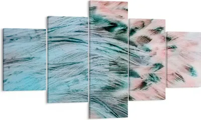 Produktbild von Bild auf Leinwand - Leinwandbild - Federn Federn Vogel - 125x70cm - Wand Bild - Wanddeko - Leinwanddruck - Bilder - Kunstdruck - Wanddekoration - Leinwand bilder - Wandkunst - EA125x70-3742
