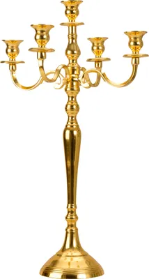Produktbild von Kerzenständer 5-armig Kerzenleuchter Kandelaber aus Metall gold Höhe 60 cm