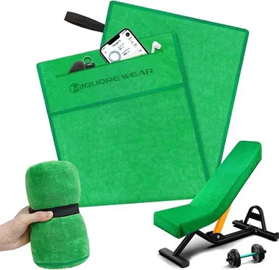 Produktbild von Famanu Sporthandtuch Antislip, 120 x 50 cm - Mikrofaser, mit Reißverschlussfach