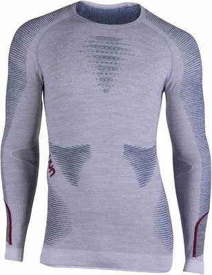 Produktbild von UYN Man Ambityon Underwear Shirt Melange langarm white melange/avio/bordeaux L/XL